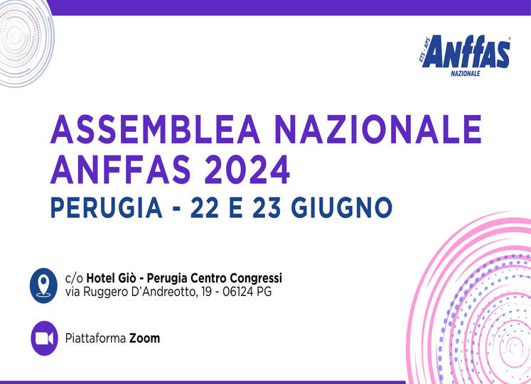 Assemblea Nazionale Anffas 2024: a Perugia il 22 e 23 giugno